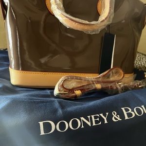 Genuine, Italian Patton, leather Dooney, and Bourke satchel.